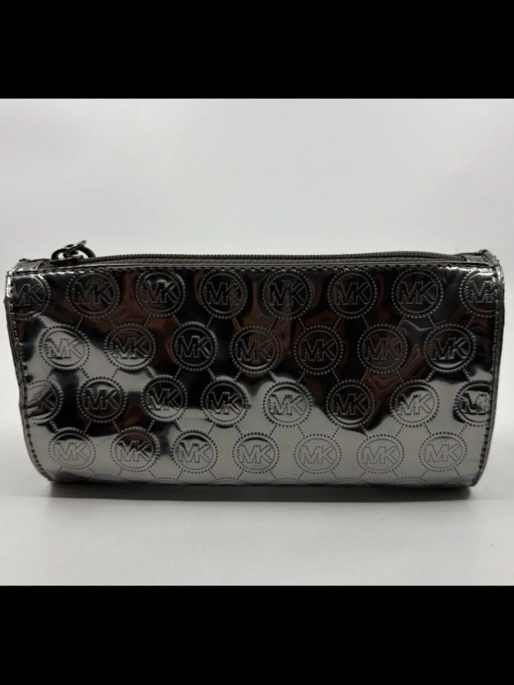 Limited Edition Michael Kors Cosmetic Metalli Monogram Logo Makeup Cosmetic Bag